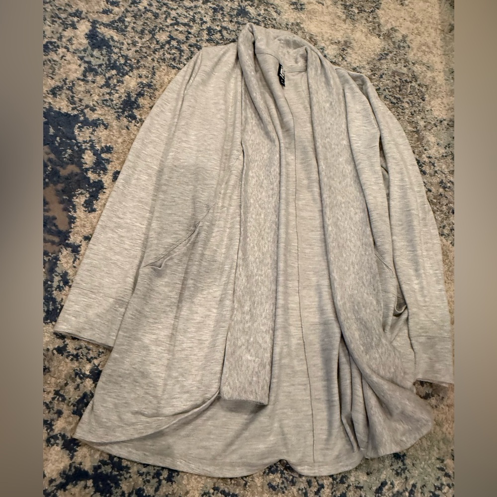 Cozy Gray Open Front Cardigan